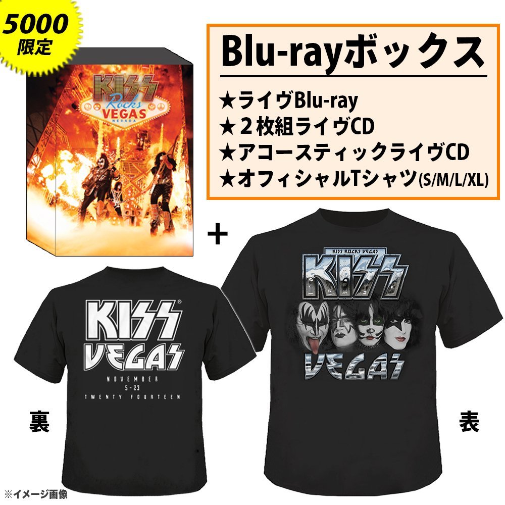 KISS Rocks Vegas Blu-ray+3CD+T-shirt(L) BOX Limited 5000 Japan NEW